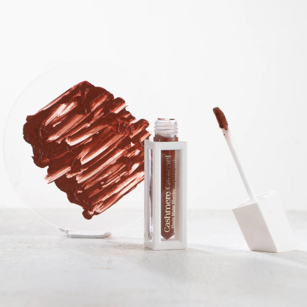 CASHMERE CARAMEL: HAUTE MATTE BLURRING LIQUID LIPSTICK