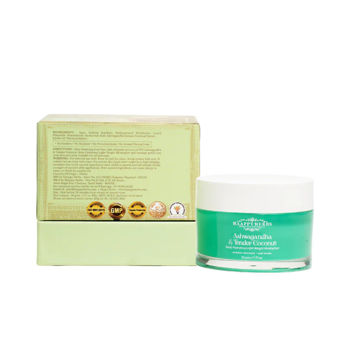 ASHWAGANDHA & TENDER COCONUT DEEP HYDRATING LIGHT WEIGHT MOISTURIZER 50GMS